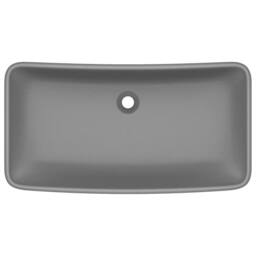 Berkfield Home Luxury Basin Rectangular Matt Dark Grey 71x38 cm Ceramic - thumbnail 1