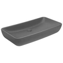 Berkfield Home Luxury Basin Rectangular Matt Dark Grey 71x38 cm Ceramic - thumbnail 3