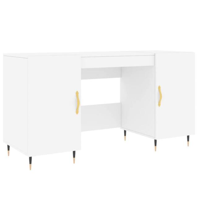 Berkfield Home Desk White 140x50x75 cm Engineered Wood - Size: 140 x 50 x 75 cm - image 1