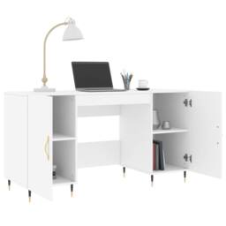 Berkfield Home Desk White 140x50x75 cm Engineered Wood - Size: 140 x 50 x 75 cm - thumbnail 4