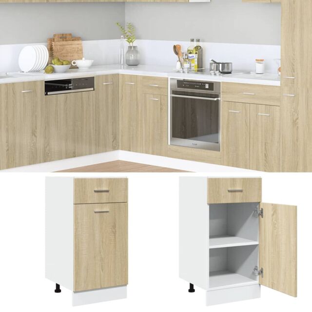 Berkfield Home Drawer Bottom Cabinet Lyon Sonoma Oak 40x46x81.5 cm Engineered Wood in Brown - image 1