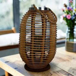 Four Candle Natural Rattan Decorative Lantern - 46cm in Brown - thumbnail 2