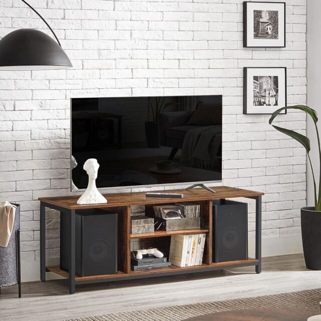 VASAGLE TV Stand Cabinet Open Shelves Console Large TVs Entertainment Room in Brown - image 1