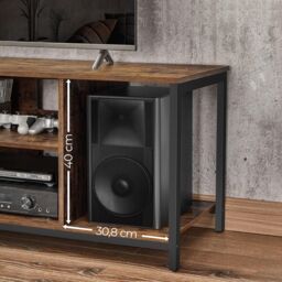 VASAGLE TV Stand Cabinet Open Shelves Console Large TVs Entertainment Room in Brown - thumbnail 5