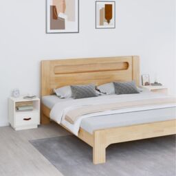 Berkfield Home Bedside Cabinets 2 pcs White 40x34x45 cm Solid Wood Pine - Size: 40 x 34 x 45 cm