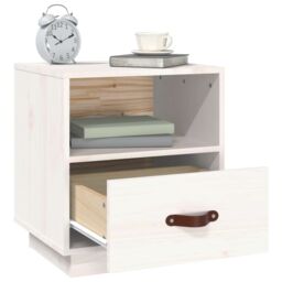 Berkfield Home Bedside Cabinets 2 pcs White 40x34x45 cm Solid Wood Pine - Size: 40 x 34 x 45 cm - thumbnail 5
