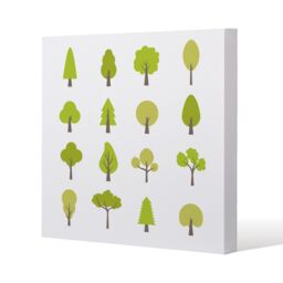Benjamin Tate Design Tree Illustrations (Canvas Print) / 101 x 101 x 4cm in Natural - Size: 101 x 101 x 4 cm - thumbnail 1