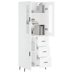 Berkfield Home Highboard White 69.5x34x180 cm Engineered Wood - thumbnail 1