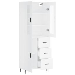 Berkfield Home Highboard White 69.5x34x180 cm Engineered Wood - thumbnail 4