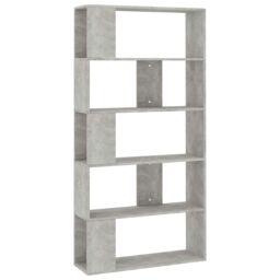 Berkfield Home Book Cabinet/Room Divider Concrete Grey 80x24x159 cm Engineered Wood - Size: 80 x 24 x 159 cm - thumbnail 2