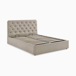 FurnitureboxUK Hayden Taupe Velvet Ottoman Double Bed Frame in Beige - thumbnail 5