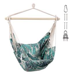 VonHaus Outdoor Garden Hanging Chair with Attachments in Green - thumbnail 2