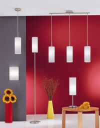Loops Table Lamp Colour Satin Nickel Shade White Painted Satin Glass Bulb E27 1x60W in Metallics - thumbnail 3