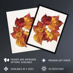"Artery8 Autumn Leaves Leaf Patterns Reijer Stolk Wall Art Poster Print in White - Size: W12"" x H16""" - thumbnail 2