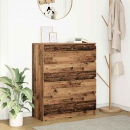 Berkfield Home Sideboard Old Wood 80x35x99 cm Engineered Wood in Brown - Size: 80 x 35 x 99 cm - thumbnail 1