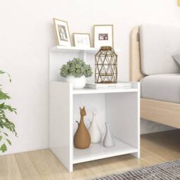 Berkfield Home Durable Bed Cabinets 2 pcs White 40x35x60 cm Engineered Wood - Size: 40 x 35 x 60 cm - thumbnail 2