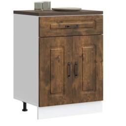Berkfield Home Kitchen Base Cabinet Kalmar Smoked Oak Engineered Wood in Brown - thumbnail 2