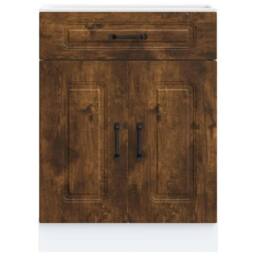 Berkfield Home Kitchen Base Cabinet Kalmar Smoked Oak Engineered Wood in Brown - thumbnail 4