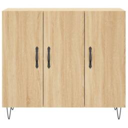 Berkfield Home Sideboard Sonoma Oak 90x34x80 cm Engineered Wood in Light Brown - Size: 90 x 34 x 80 cm - thumbnail 6