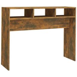 Berkfield Home Decorative Console Table Smoked Oak 105x30x80 cm Engineered Wood in Brown - Size: 105 x 30 x 80 cm - thumbnail 3
