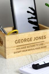 Personalised Memento Company Personalised Free Text Mini Wooden Crate in Light Brown - thumbnail 4