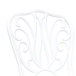 Berkfield Home 3-Piece Garden Bistro Set - White Cast Aluminum - thumbnail 9