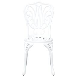 Berkfield Home 3-Piece Garden Bistro Set - White Cast Aluminum - thumbnail 7