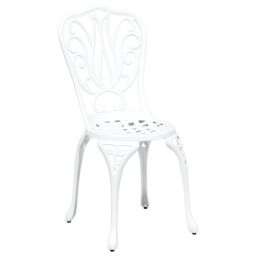 Berkfield Home 3-Piece Garden Bistro Set - White Cast Aluminum - thumbnail 4