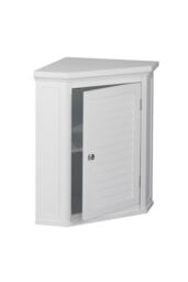 Teamson Home Bathroom Cupboard White Wooden Wall Corner Cabinet - thumbnail 6