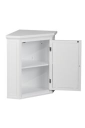Teamson Home Bathroom Cupboard White Wooden Wall Corner Cabinet - thumbnail 5
