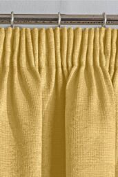 Enhanced Living Plain Thermal Room Darkening Energy Saving Tape Top Curtains For Living Rooms & Bedrooms in Yellow - Size: 168 cm width x 229 cm drop - thumbnail 2