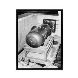 "Artery8 USA Atomic Bomb Little Boy WWII Framed Canvas Wall Art Print in Grey - Size: W24"" x H32""" - thumbnail 1