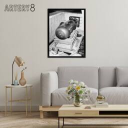 "Artery8 USA Atomic Bomb Little Boy WWII Framed Canvas Wall Art Print in Grey - Size: W24"" x H32""" - thumbnail 3