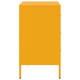 Berkfield Home Bedside Cabinets 2 pcs Mustard Yellow 36x39x68 cm Steel - Size: 36 x 39 x 68 cm - thumbnail 7