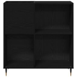 Berkfield Home Record Cabinet Black Oak 84, 5x38x89 cm Engineered Wood - Size: 5 x 38 x 89 cm - thumbnail 6