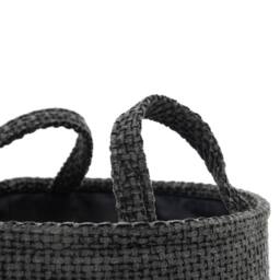JVL Metro Round Shape Storage With Handles in Dark Grey - thumbnail 5