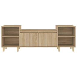 Berkfield Home TV Cabinet Sonoma Oak 160x35x55 cm Engineered Wood in Light Oak - Size: 160 x 35 x 55 cm - thumbnail 6