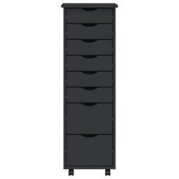Berkfield Home Rolling Cabinet with Drawers MOSS Grey Solid Wood Pine - thumbnail 4