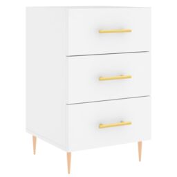 Berkfield Home Bedside Cabinet White 40x40x66 cm Engineered Wood - Size: 40 x 40 x 66 cm - thumbnail 2