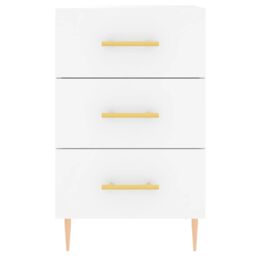 Berkfield Home Bedside Cabinet White 40x40x66 cm Engineered Wood - Size: 40 x 40 x 66 cm - thumbnail 5