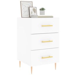 Berkfield Home Bedside Cabinet White 40x40x66 cm Engineered Wood - Size: 40 x 40 x 66 cm - thumbnail 3