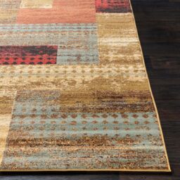 Livabliss Riley-Modern Red Brown Grey Graphic Living Dining Bedroom Rug in Dark Red - Size: 60 cm x 100 cm - thumbnail 5