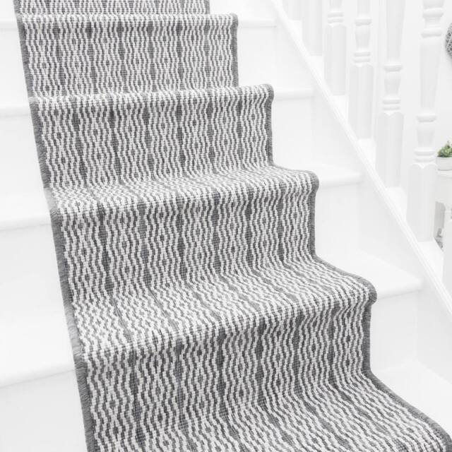 runrug Stair Runner Carpet - Reversible & Durable, 2mm - 'Cable' in Grey - Size: 60 cm x 600 cm - image 1