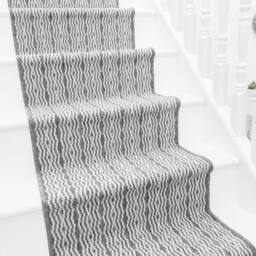 runrug Stair Runner Carpet - Reversible & Durable, 2mm - 'Cable' in Grey - Size: 60 cm x 600 cm - thumbnail 1