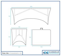 Harbour Housewares Folding Camping Picnic Table with Fitted Tablecloth - (6ft) - Black in Grey - thumbnail 5