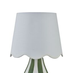 First Choice Lighting Set of 2 Connie - Green & White Stripe Ceramic Table Lamps - thumbnail 4