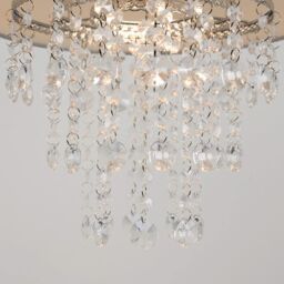 ValueLights Jesmond Grey Jewel Ceiling Pendant Shade With Warm White Bulb - thumbnail 4