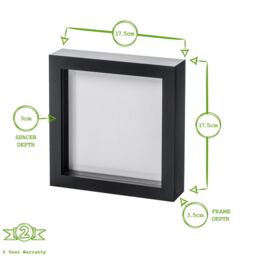 "Nicola Spring 3D Box Photo Frames - 6"" x 6"" - Pack of 2 in Black" - thumbnail 4