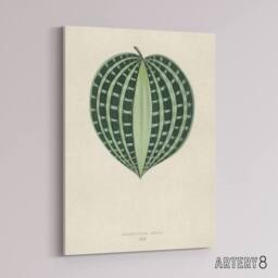 "Artery8 Vintage Botanical Seersucker Plant Leaf Fawcett Canvas Wall Art in Beige - Size: W18"" x H24""" - thumbnail 2