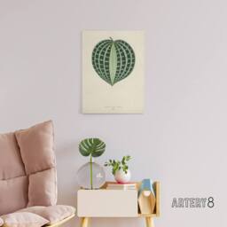 "Artery8 Vintage Botanical Seersucker Plant Leaf Fawcett Canvas Wall Art in Beige - Size: W18"" x H24""" - thumbnail 3